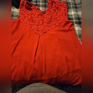 Red embroidered blouse
